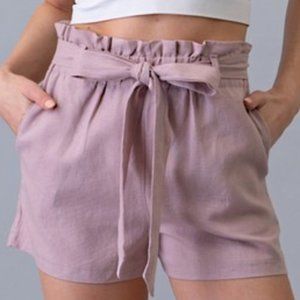 Paperbag Tie Shorts - Mauve